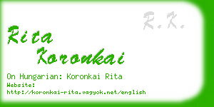 rita koronkai business card